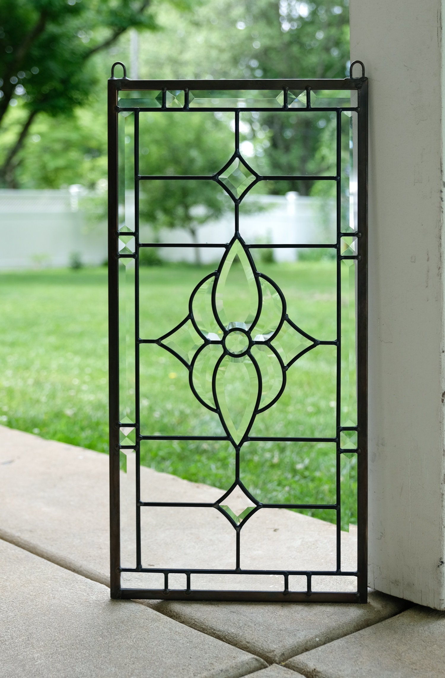 Handcrafted Clear Beveled Glass Window Panel 12