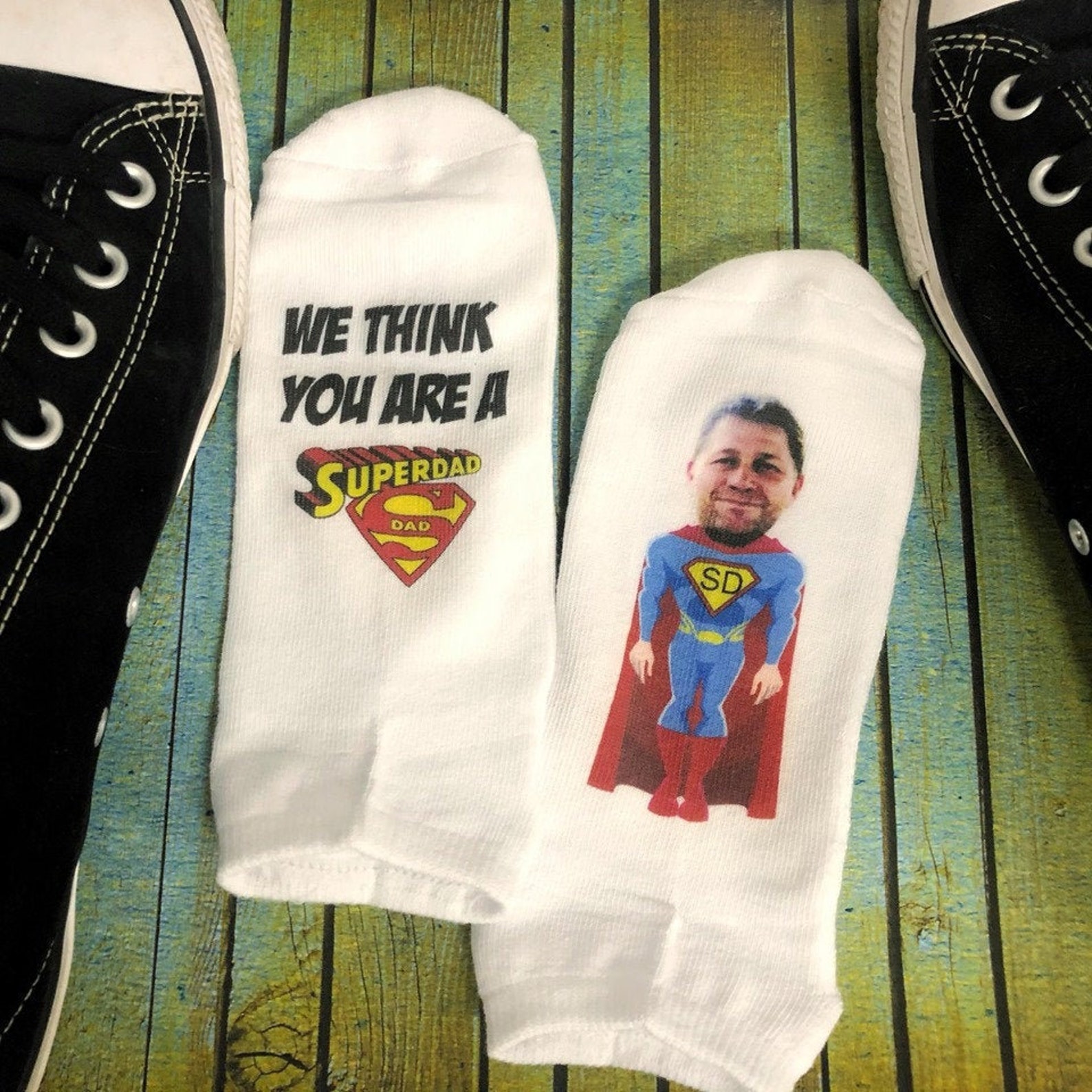 Personalised Dad Socks Novelty Father Socks Super Hero Dad Etsy
