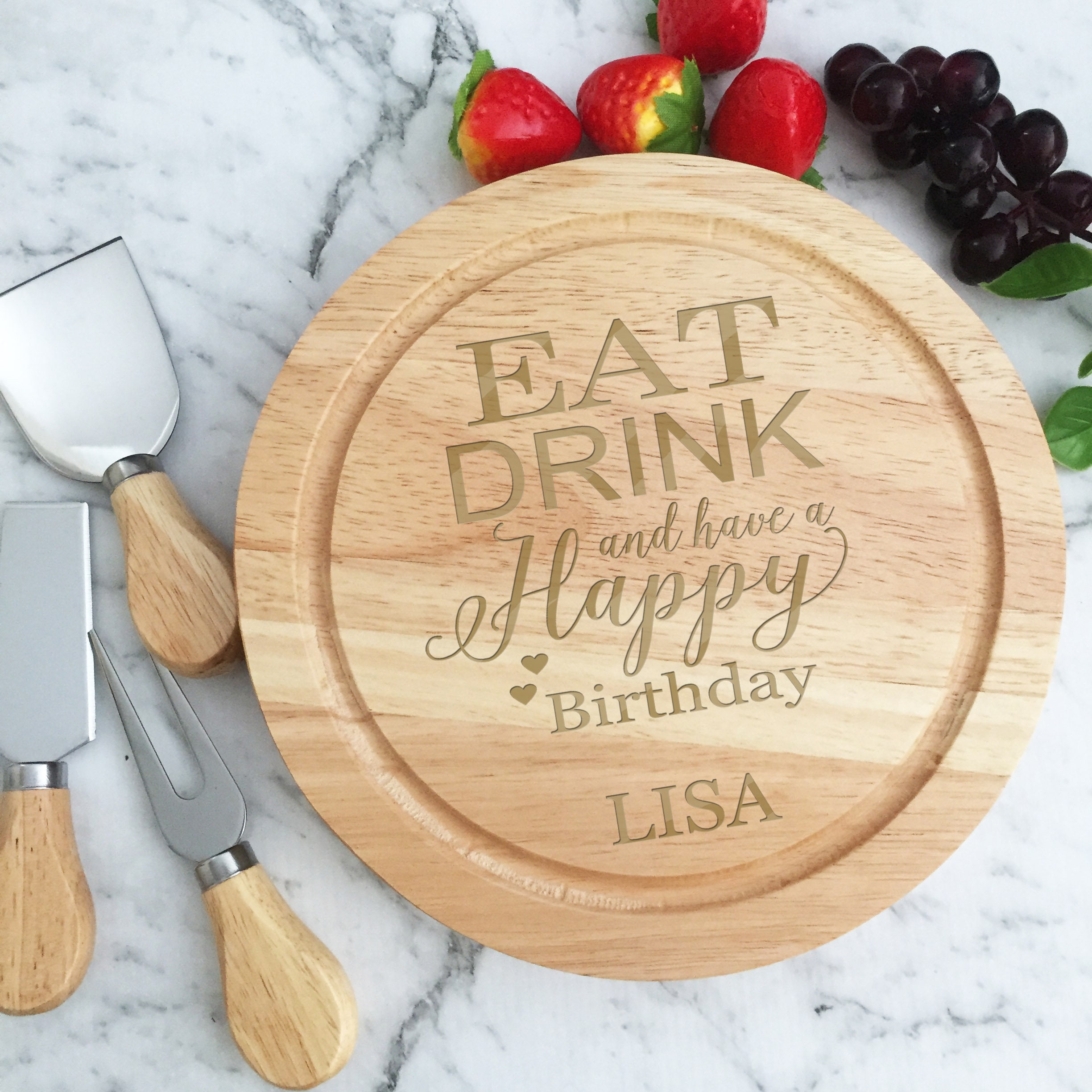 Personalised Cutting Board Birthday Gift Happy Birthday Gift Etsy