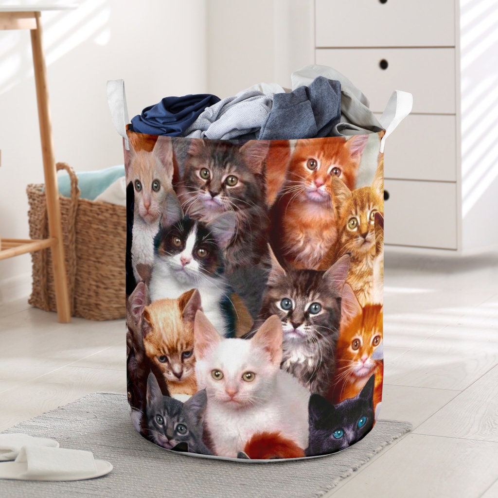 Cat Beautiful Cute Laundry Basket Basket storage gift basket Etsy