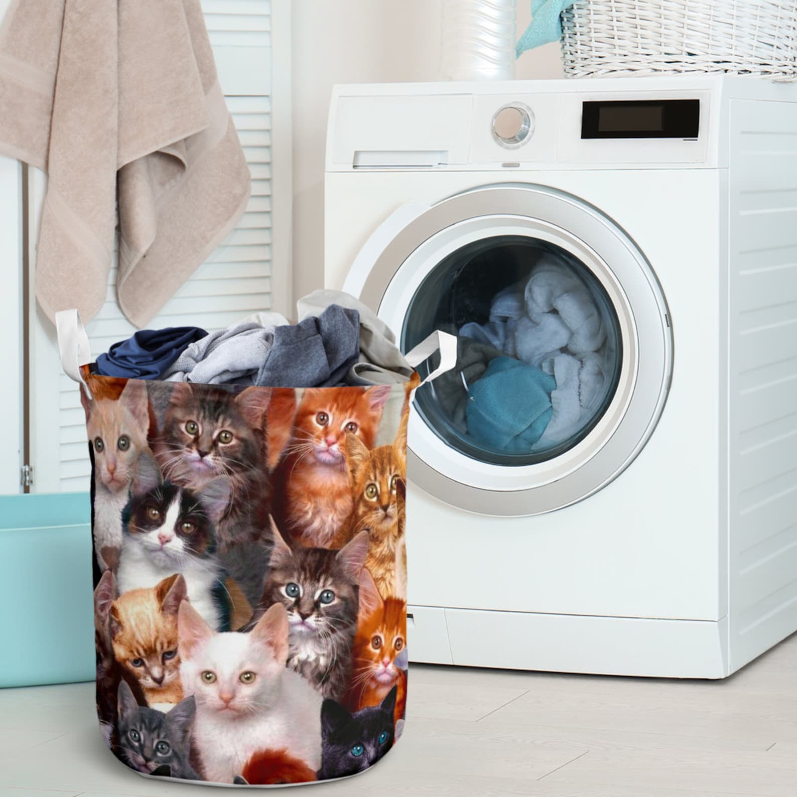 Cat Beautiful Cute Laundry Basket Basket storage gift basket Etsy