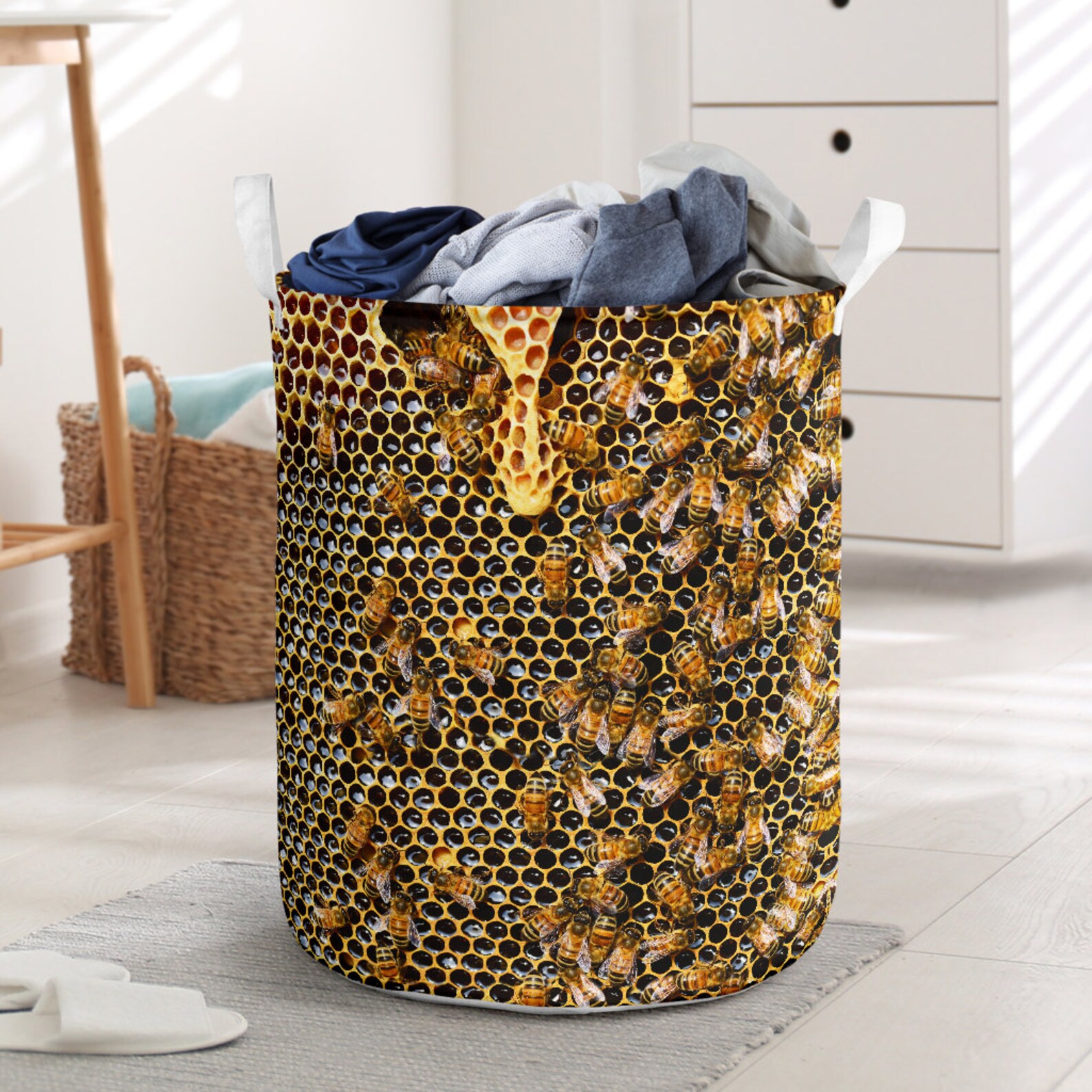 Bee Basket Rattan Basket Basket storage Toy Etsy