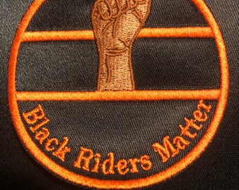 BLACK FIST PATCH, Circle Patch, Logo Patch, Black Power Patch, Iron On Patch, Hand Sewn Black Riders Matter Patch