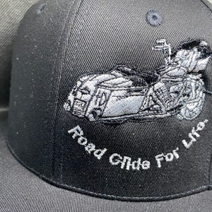 ROAD GLIDE, 6 Panel HAT, Low Profile Cap, Trendy Trucker Hat, Road Glide For Life Embroidered Fitted Snapback Maderia Thread Cap bild 6