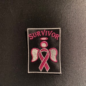 CANCER PATCH, Denim Patches, Cancer SURVIVOR, Statement, Trendy Patches, Pink Ribbon Embroidered Breast Cancer Awareness Patch