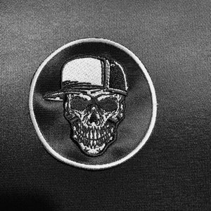 SKULL IRON ON Patch, Twill Fabric, Skeleton Patch, Creepy Embroidery Cap Skull Patch, Goth Lover Gift