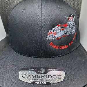 ROAD GLIDE, 6 Panel HAT, Low Profile Cap, Trendy Trucker Hat, Road Glide For Life Embroidered Fitted Snapback Maderia Thread Cap bild 2