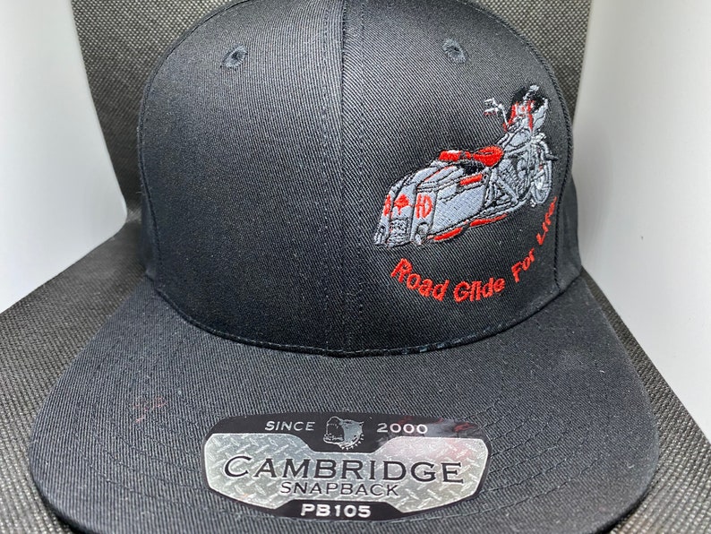 ROAD GLIDE, 6 Panel HAT, Low Profile Cap, Trendy Trucker Hat, Road Glide For Life Embroidered Fitted Snapback Maderia Thread Cap bild 2