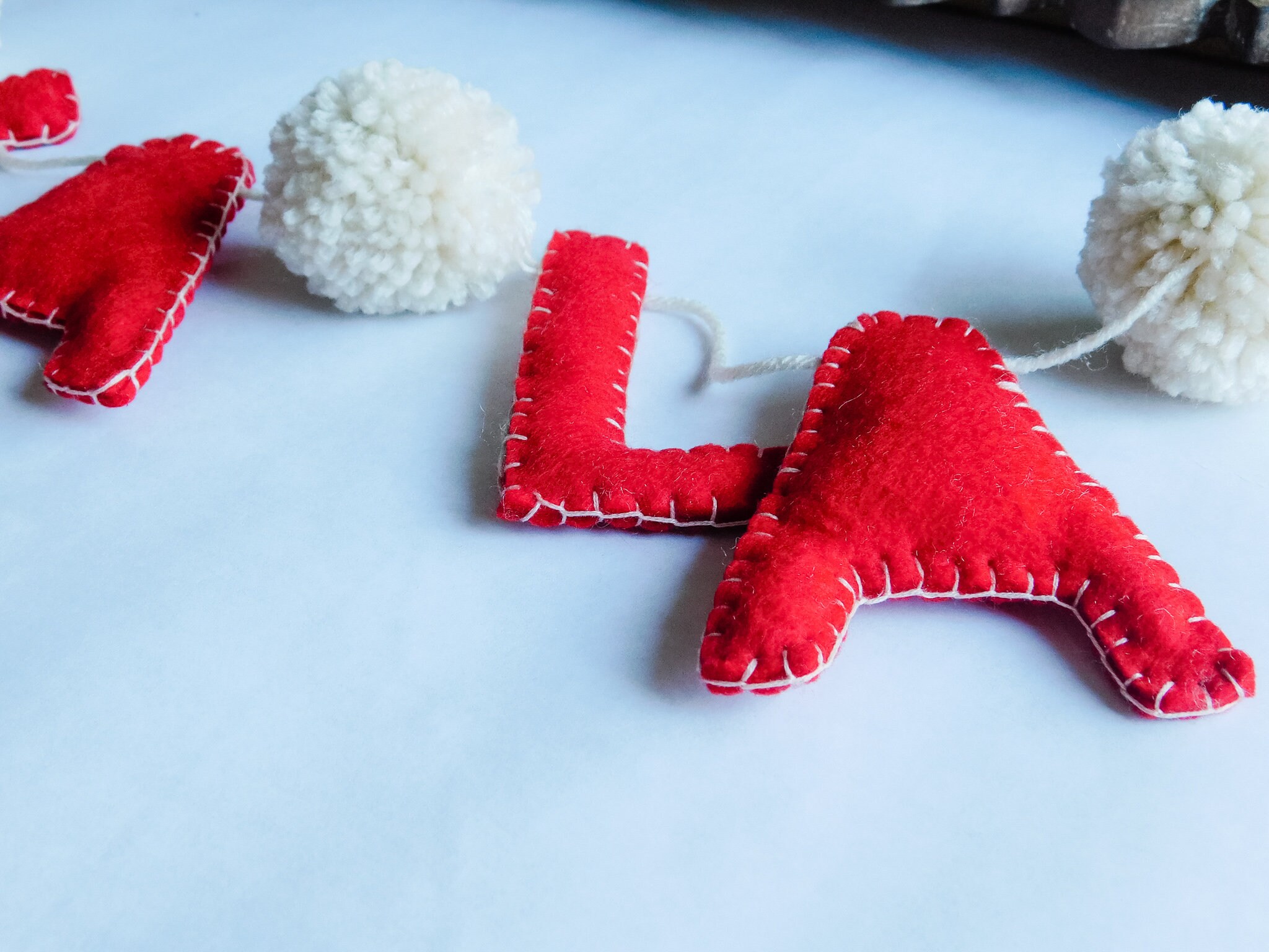 Christmas Garland Felt Letters Mantel Decor Etsy