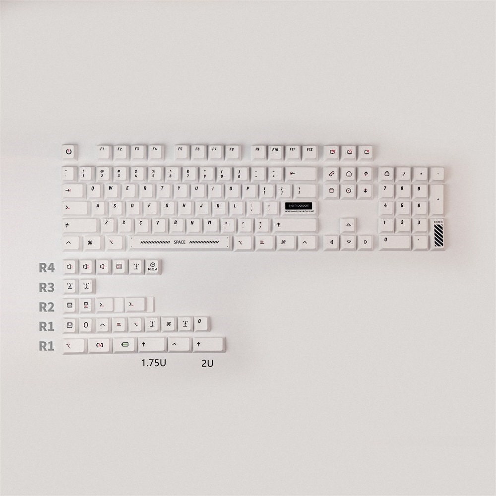 127 Keys Minimalist Style Keycaps Set, Pixel with No letters Keycap Set