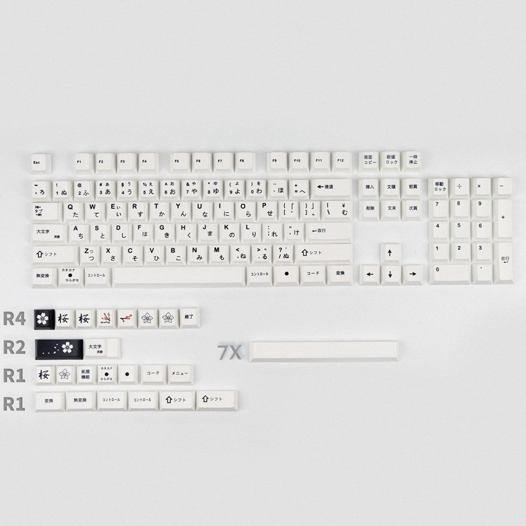 Black and White Japanese PBT Dye Subbed Keycaps for MX Switch picture