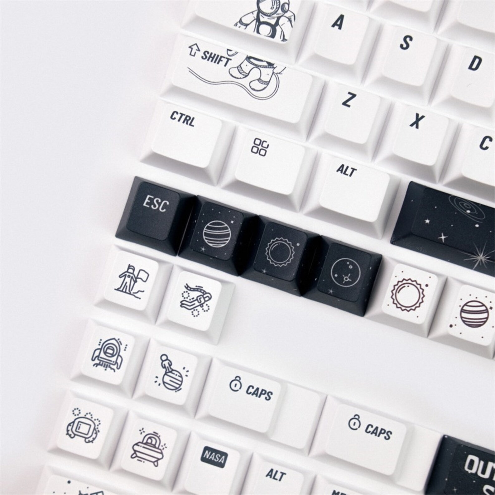 Minimalist Space Keycap Set 127 Keys PBT Keycaps Etsy
