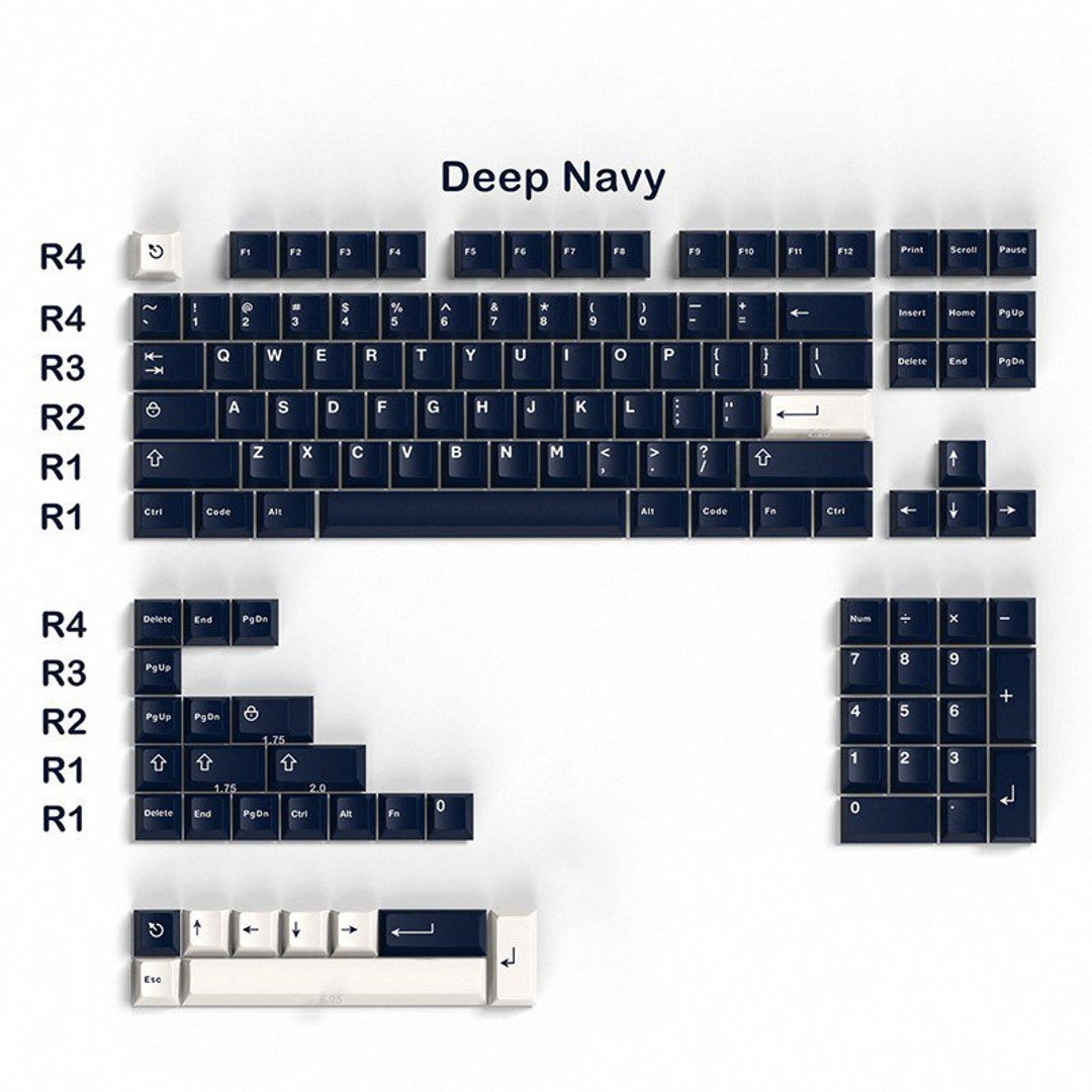 Gmk Deep Navy Full Set Keycaps 132 Key Cherry PBT Custom Personality