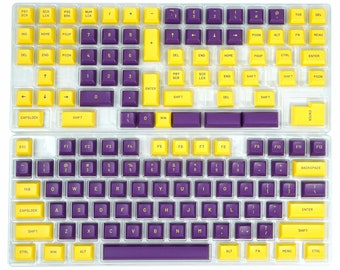 160 Keys Doubleshot Cherry Profile Yellow Purple PBT Keycaps For Cherry MX Switch Mechanical Keyboard Custom keycaps
