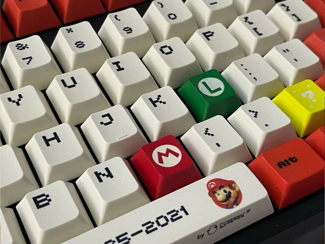 Mario Keycap Set Cherry Profile PBT Keycaps for Mechanical Keyboard Etsy