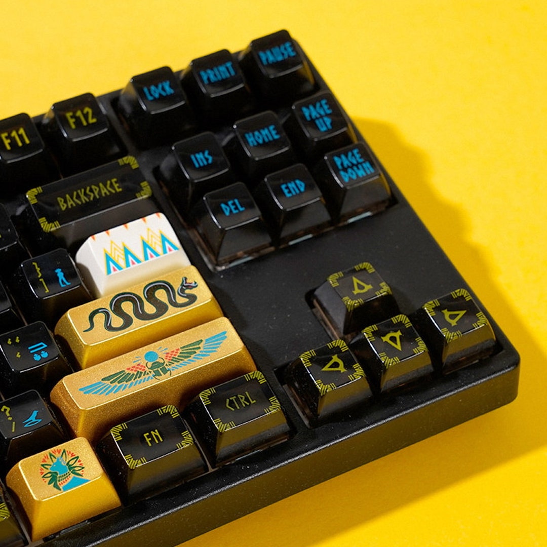SA Profile Egypt Keycap Set Personalized Black Gold Keycaps for Cherry ...
