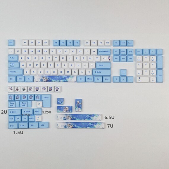 Blue White PBT Keycaps XDA Profile Dye Sub Personalized Keycap Etsy