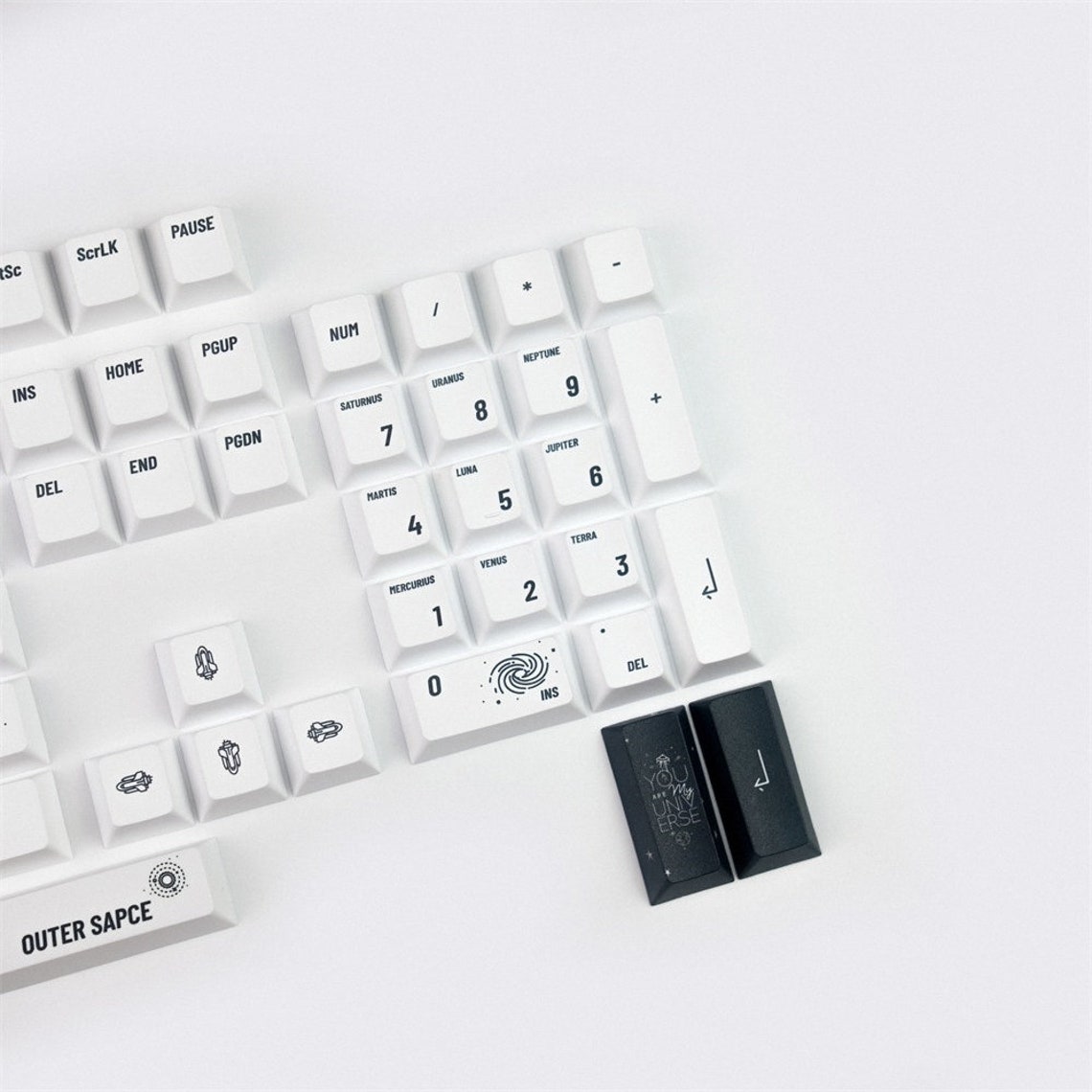 Minimalist Space Keycap Set 127 Keys PBT Keycaps Etsy