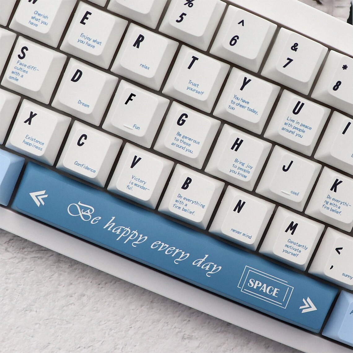 136 Keys PBT Keycap Set Code Theme Blue White Keycaps Cherry - Etsy