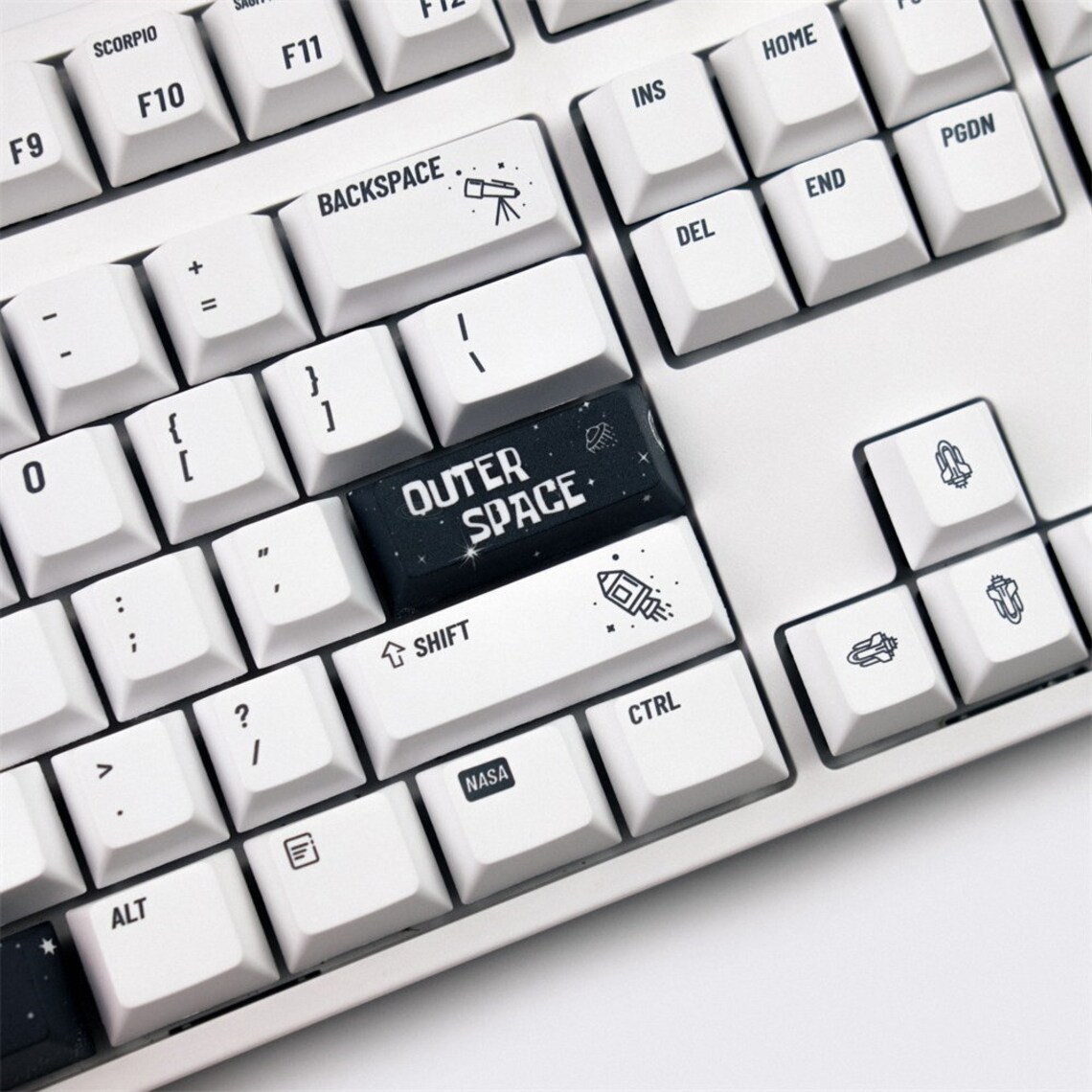 Minimalist Space Keycap Set 127 Keys PBT Keycaps Etsy