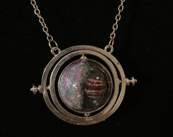 Gyroscope planet necklace choose your color Handmade C0377