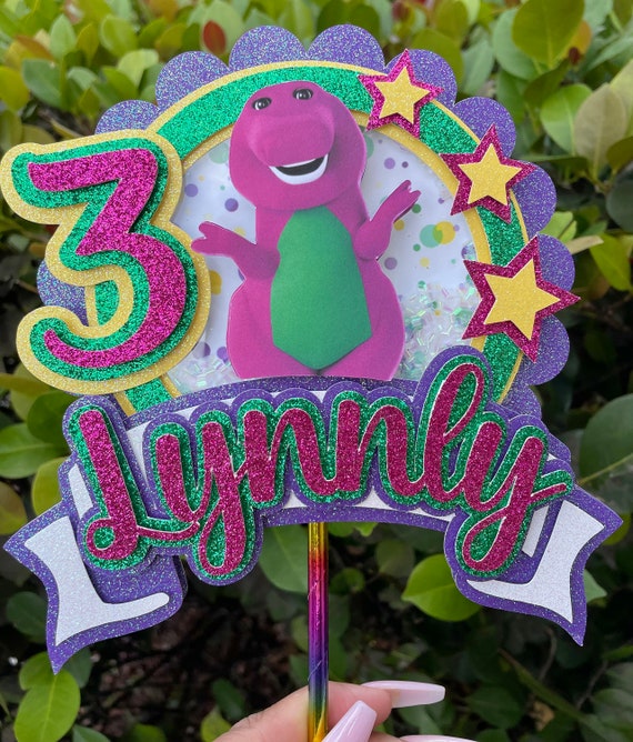Barney Cake Topper/ Barney Shaker Topper - Etsy