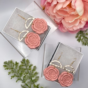 Rose Dangles | Valentines Day Collection | Polymer Clay Earrings | Dangle Earrings | Accessories | Statement Earrings
