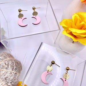 Pink Moons | Halloween Collection | Polymer Clay Earrings | Dangle Earrings | Accessories | Statement Earrings