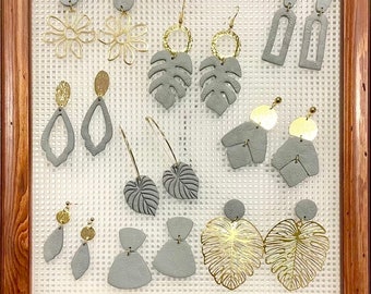 Gray | Summer Collection | Polymer Clay Earrings | Dangle Earrings | Accessories | Statement Earrings