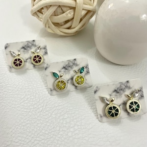 Fruit Gem Studs | Citrus Collection | Polymer Clay Earrings | Dangle Earrings | Accessories | Statement Earrings