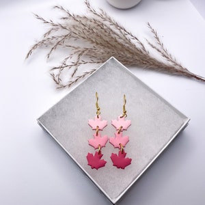Pendentifs feuille | Collection Halloween | Boucles d&#39;oreilles en pâte polymère | Pendantes d&#39;oreilles | Accessoires | Boucles d&#39;oreilles tendance