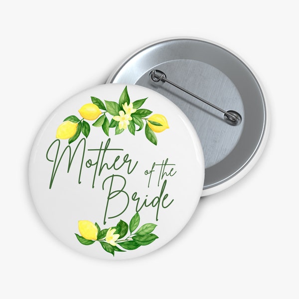 Main Squeeze Bridal, Lemon Themed Bridal Shower Pin, Bachelorette Party, Bridesmaid Gift Box, Mother of the Bride Pin, Wedding (Lemon)