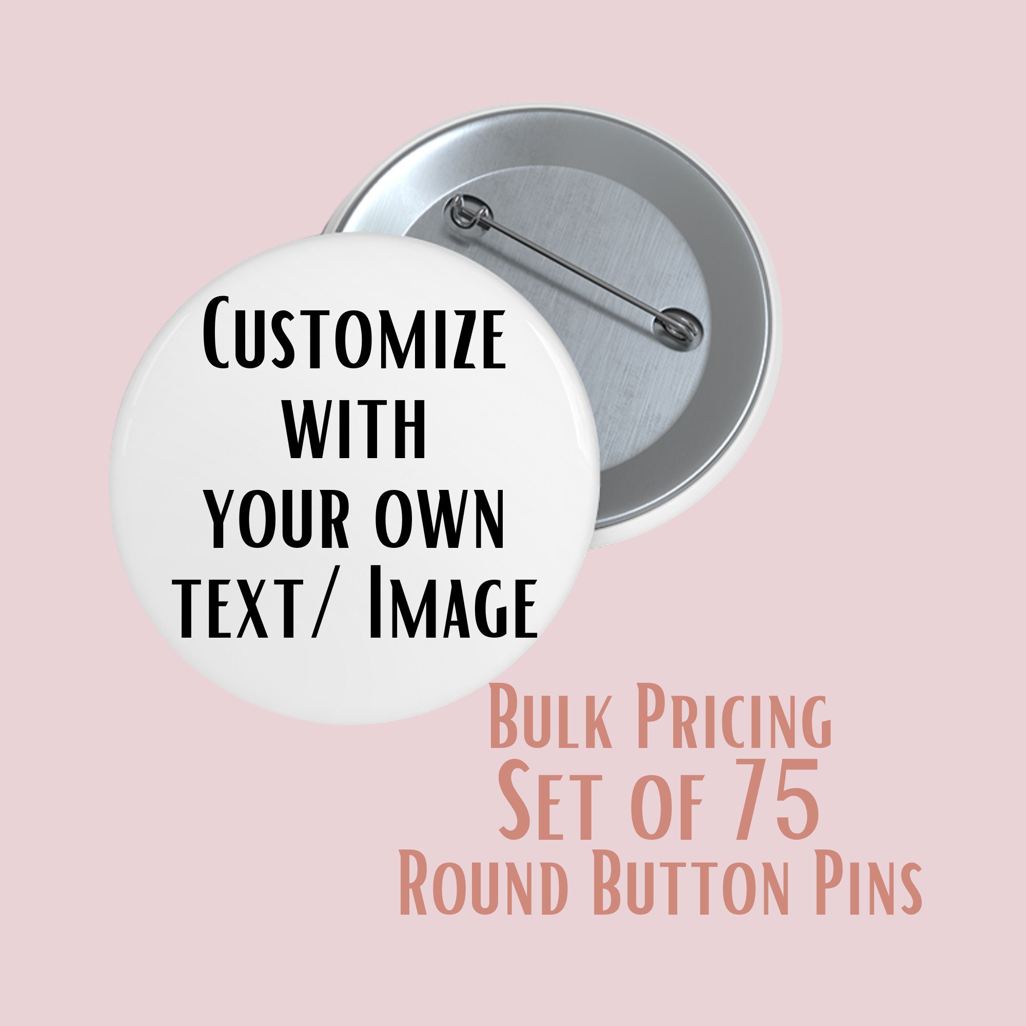3/4/5/6 Sublimation MDF Badge with Adhesive Pins | Blank Circle Signs Badges | Custom Hardboard Buttons | 5pcs Pack