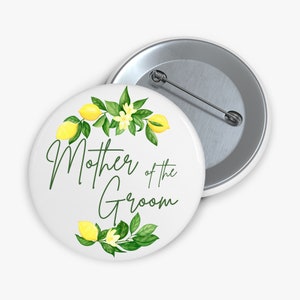 Main Squeeze Bridal, Lemon Themed Bridal Shower Pins, Bachelorette Party, Bridesmaid Gift Box, Mother of the Groom Pin, Wedding (Lemon)