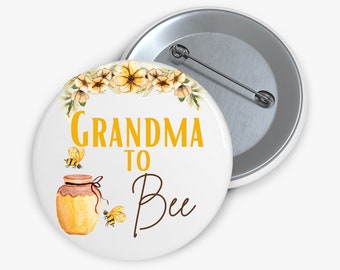 Bee Themed Baby Shower Party Pins - What Will it Bee Theme - Gender Reveal Baby Shower Party Favors - Custom Party Favors (Honey Pot)