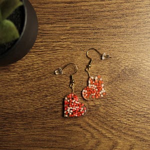 Resin heart earrings