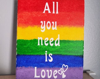 All you need is Love | Canvas Painting | Quote Canvas | Wall Art | Equality |