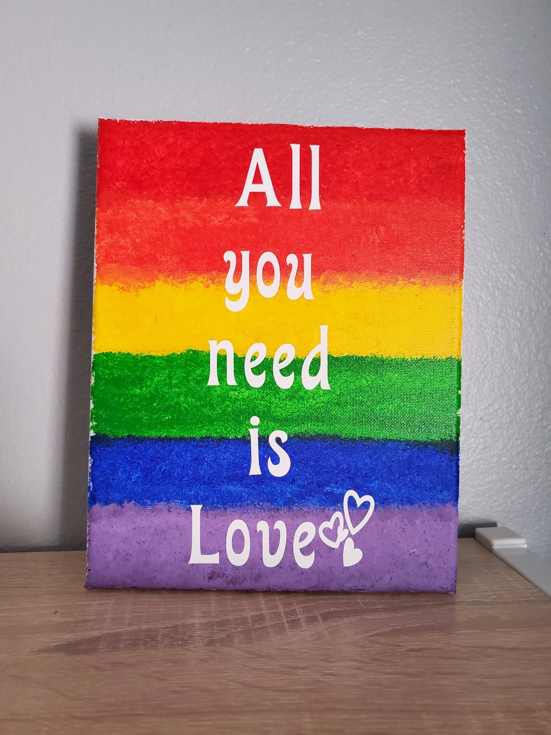 All You Need is Love Canvas Painting Quote Canvas Wall Art Equality Etsy