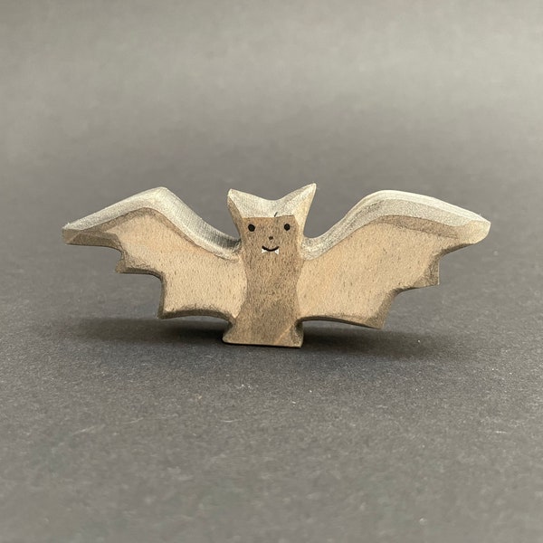 Holzfigur Fledermaus | Halloween Holzspielzeug | Holz Tiere