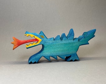 Dragon Fafnir | Jouets en bois pour enfants | Créatures mythiques | Dragon de feu