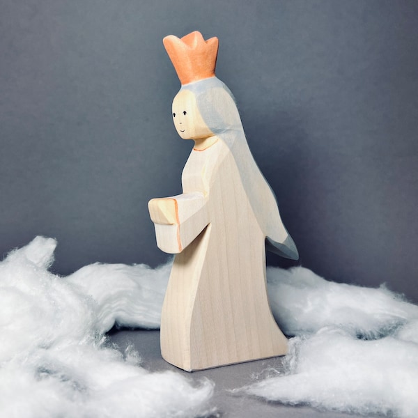 Wooden figure Snow Queen | Ice Queen | Winter seasonal table