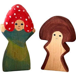 Wooden figures Forest Toadstool Dolls for the seasonal table Wooden toys for children Educational toys Montessori toys Children's room