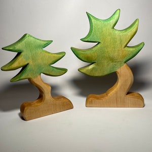 fir conifers trees forest wooden figure wooden toys waldorf handmade