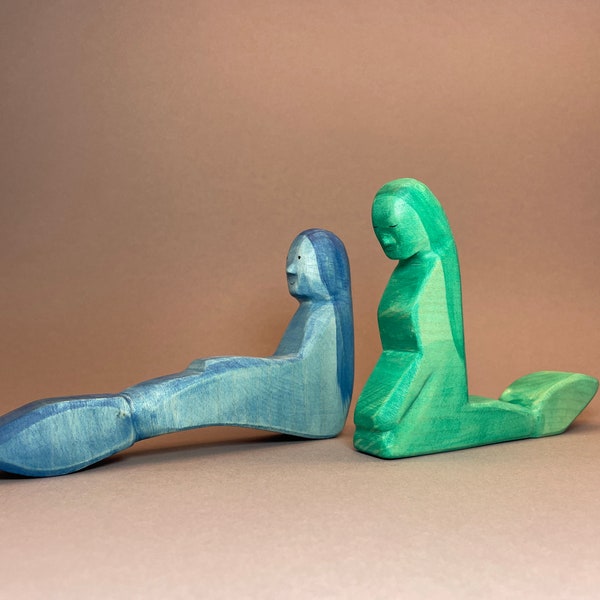 Wooden figure mermaid | Mermaid wooden toy | Montessori games