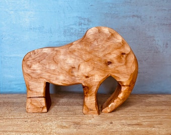 Wooden figure elephant for elephant lovers gift for girlfriend handmade gift wooden decoration for home and office