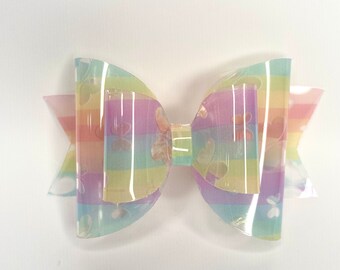 Pastel Butterfly Translucent Jelly Bow Straw Topper