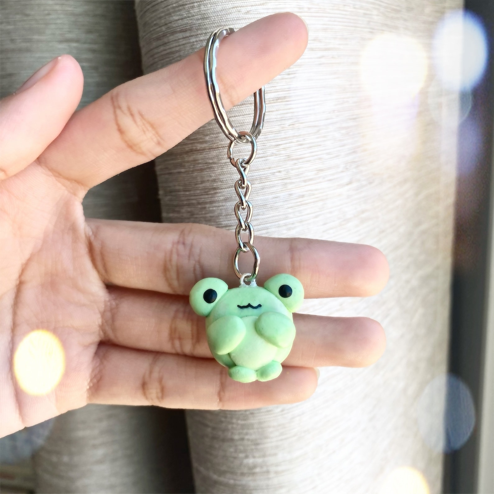 Cute Frog Polymer Clay Keychain Charm Polymer Clay Etsy