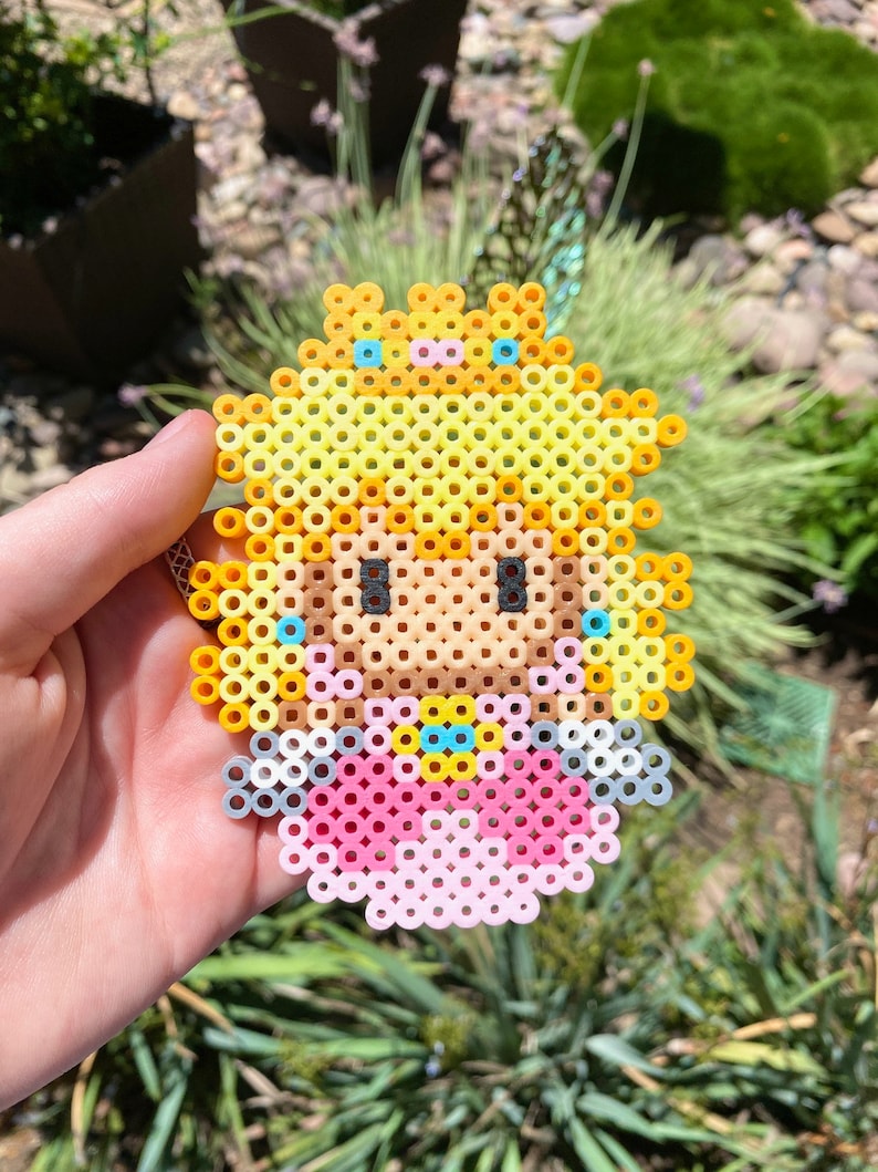 Princess Peach Perler Bead Sprite Peach, Princess Peach, Super Mario