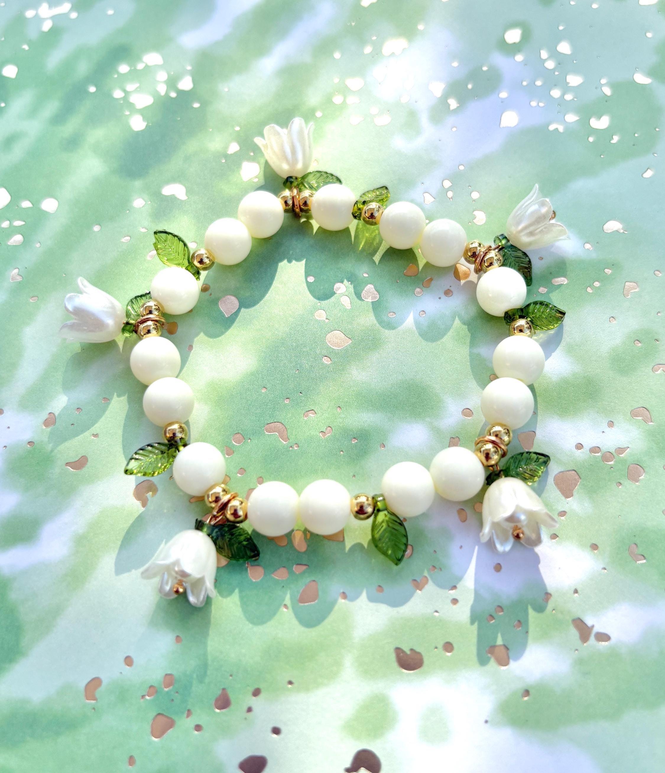 Lily of the Valley bracelet | flowers, lily, white, plants, pretty
