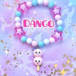 Braccialetti con ciondoli ispirati a Curby / spettacolo, cartone animato, carino, perline, stelle, braccialetto, gioco, rosa, blu, giallo, arcobaleno, gioielli, bianco Dango